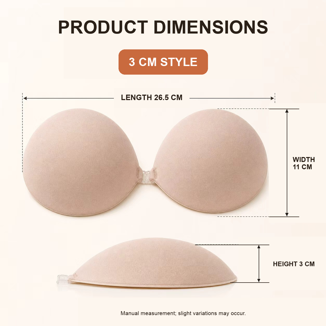 Dome Cup 3 cm product dimensions in English