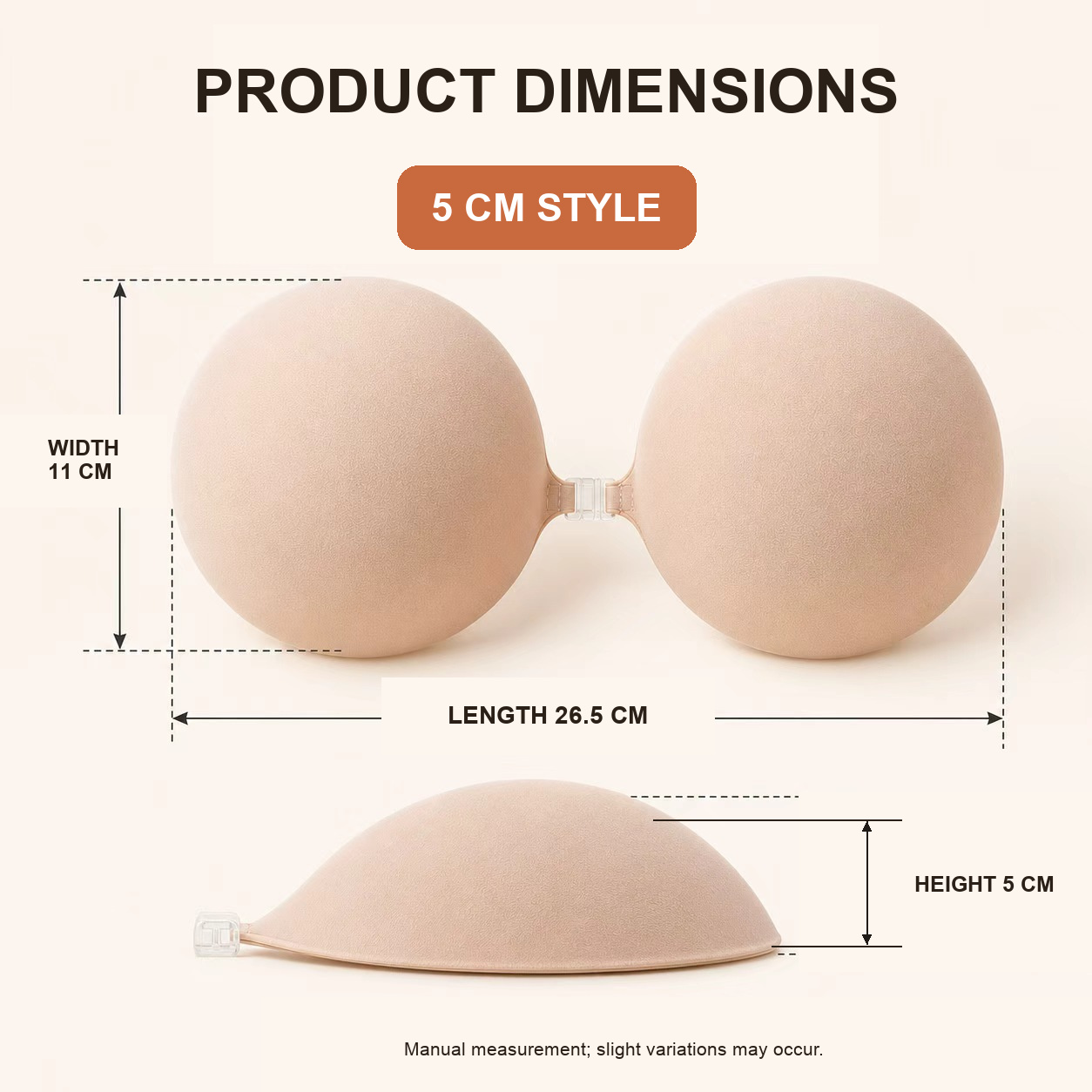 Dome Cup 5 cm product dimensions in English