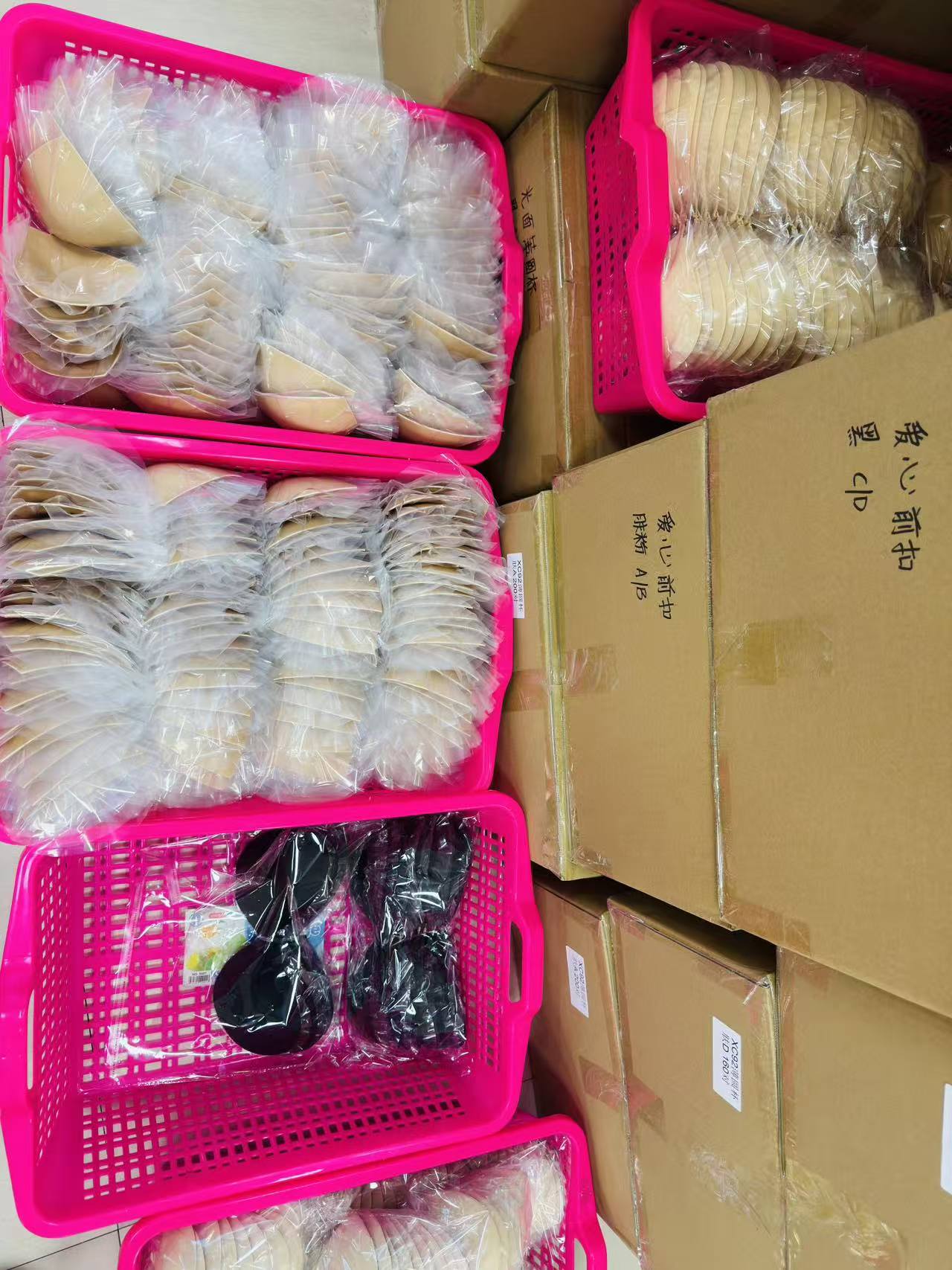 Packed adhesive bra products ready for orders